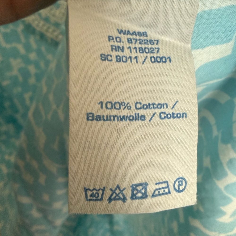 Boden Light Blue and White Tunic/Kaftan/Pool Coverup with Embroidery 12R - Picture 6 of 6